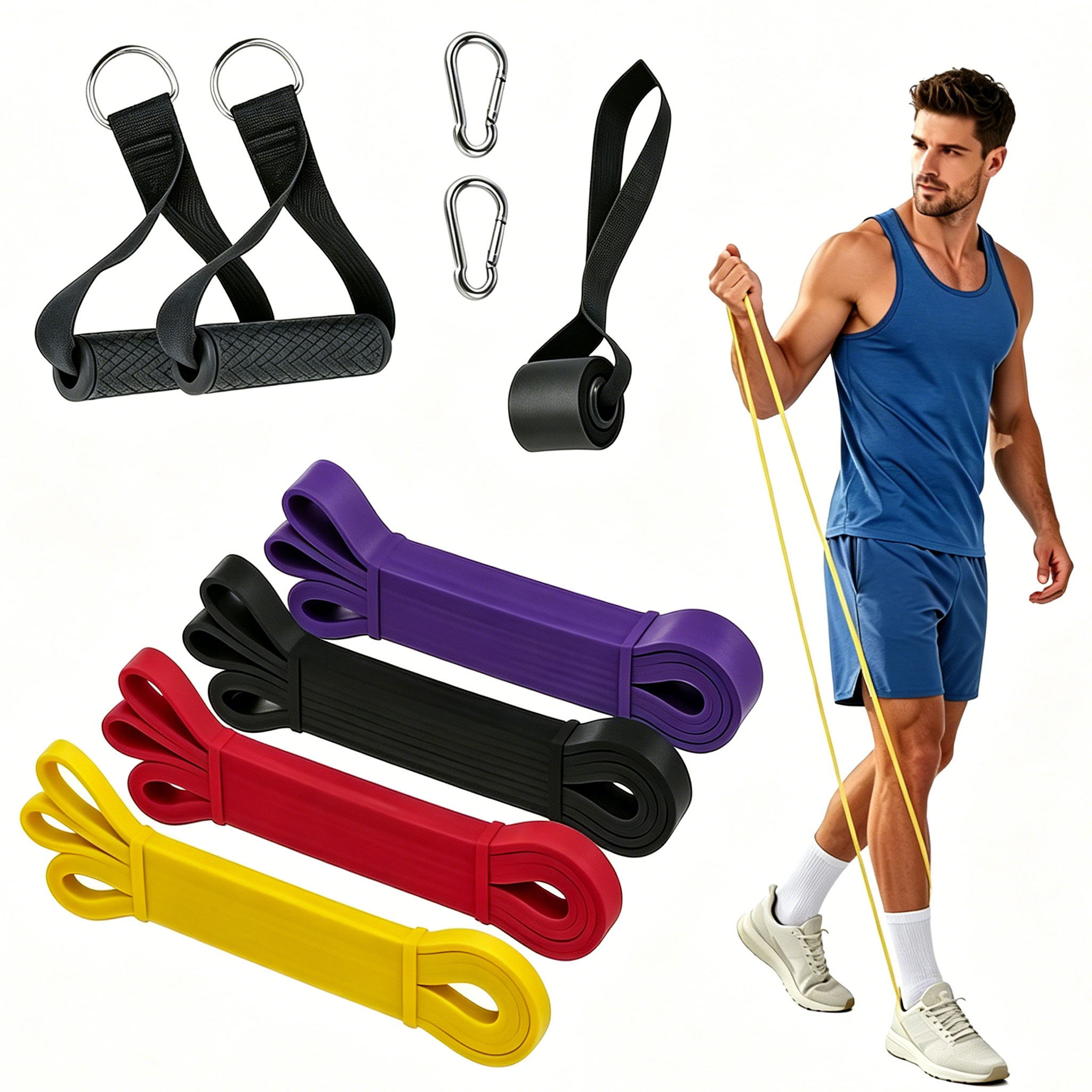 Pull Up Assist Band - مجموعة أحزمة مقاومة للرجال، حبل مرن